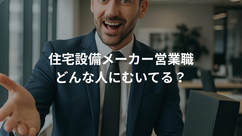 住宅設備メーカー営業職はどんな人にむいているか