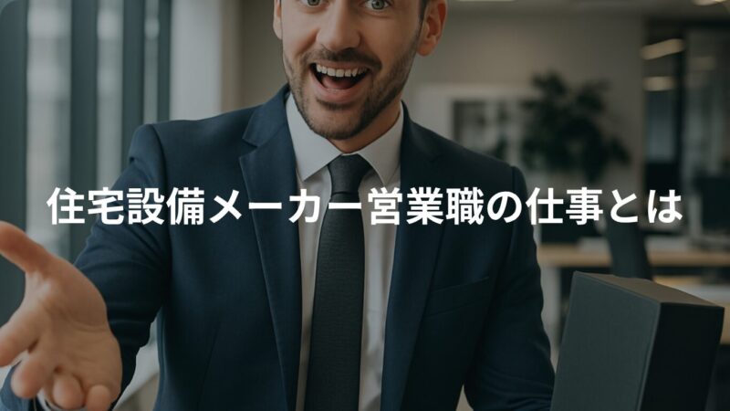 住宅設備メーカー営業職の仕事について
