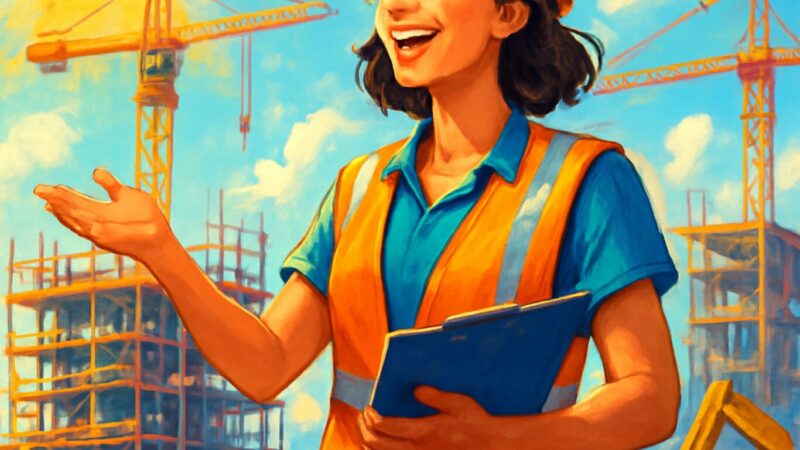 施工管理で働く女性の雰囲気